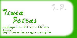 timea petras business card